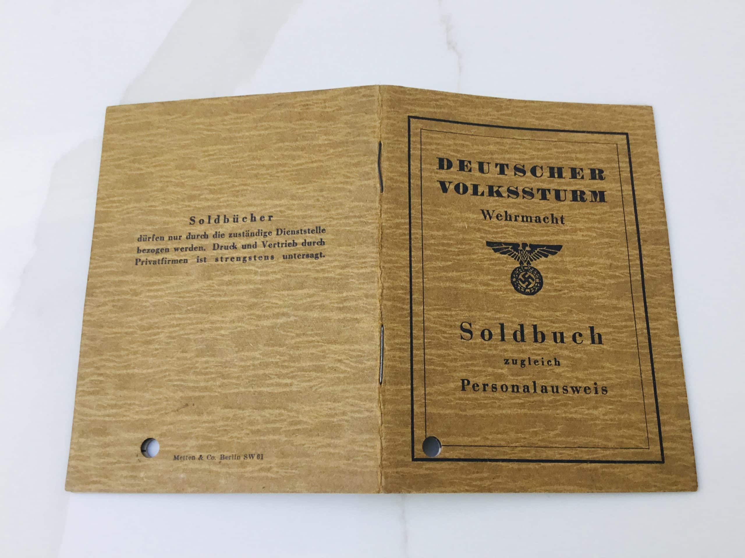 Volkssturm Soldbuch 1945