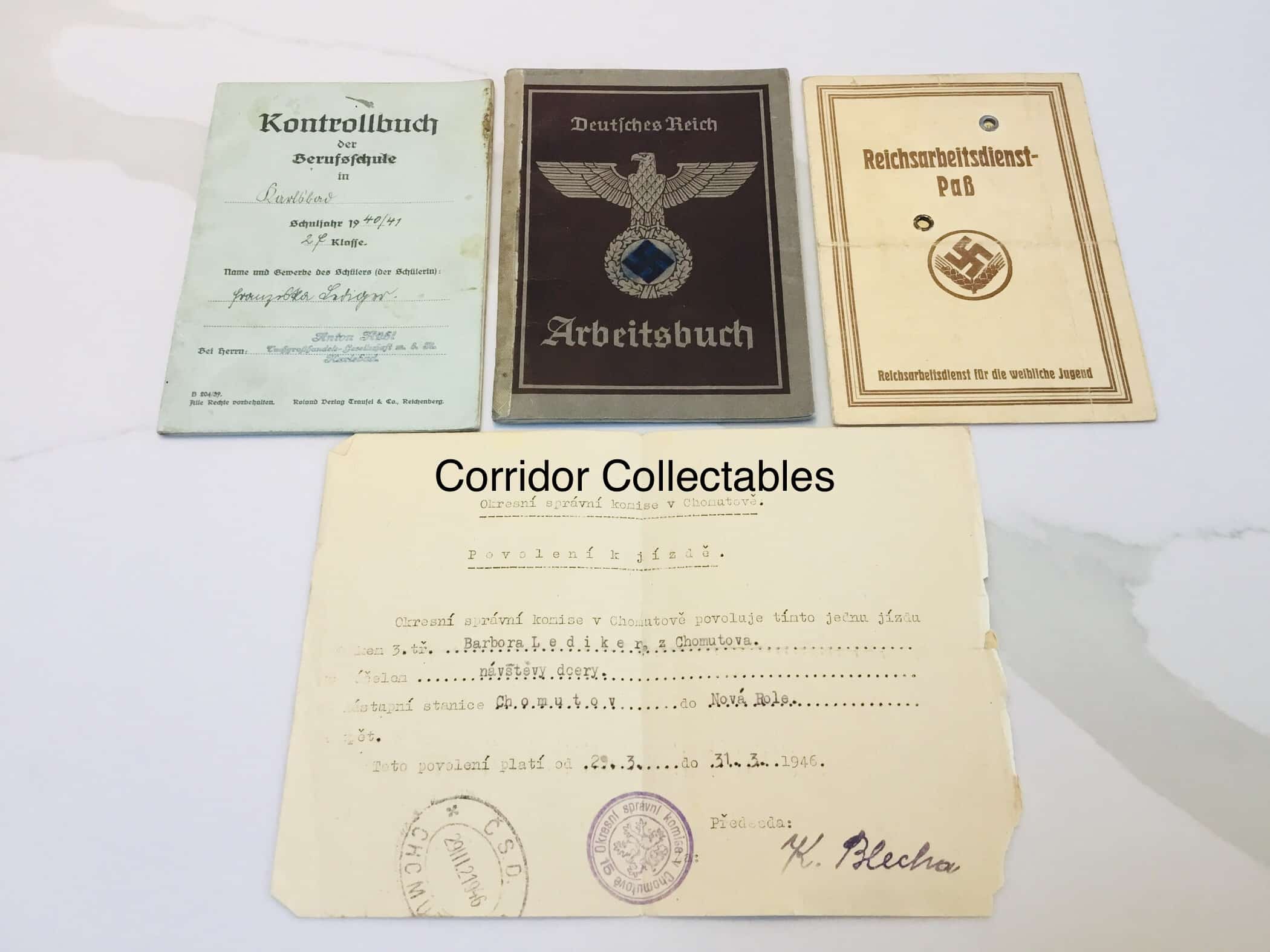 RAD Dienstpass Woman + Arbeitsbuch Karlsbad Sudetenland