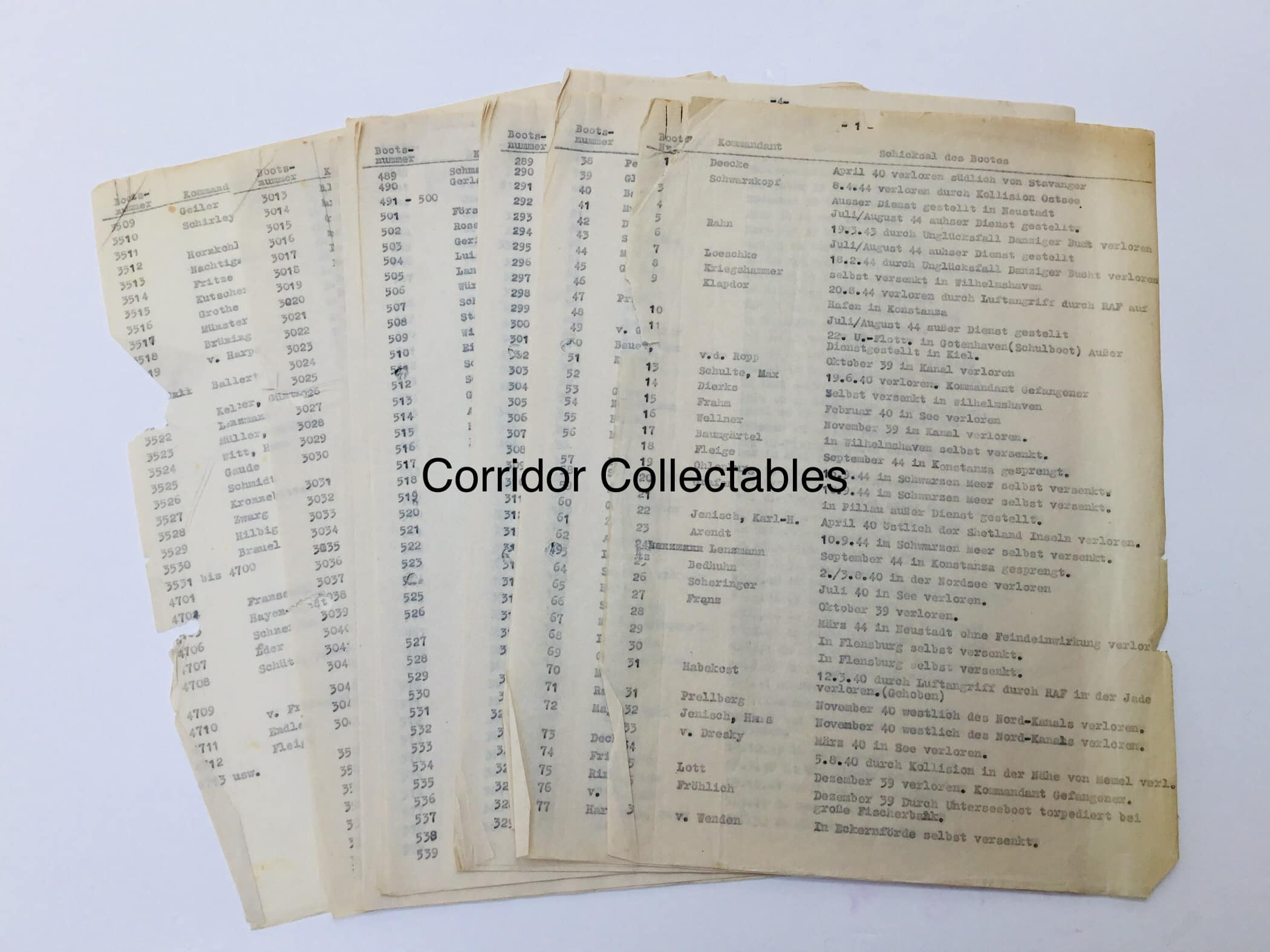 German U-boot / Submarine lists