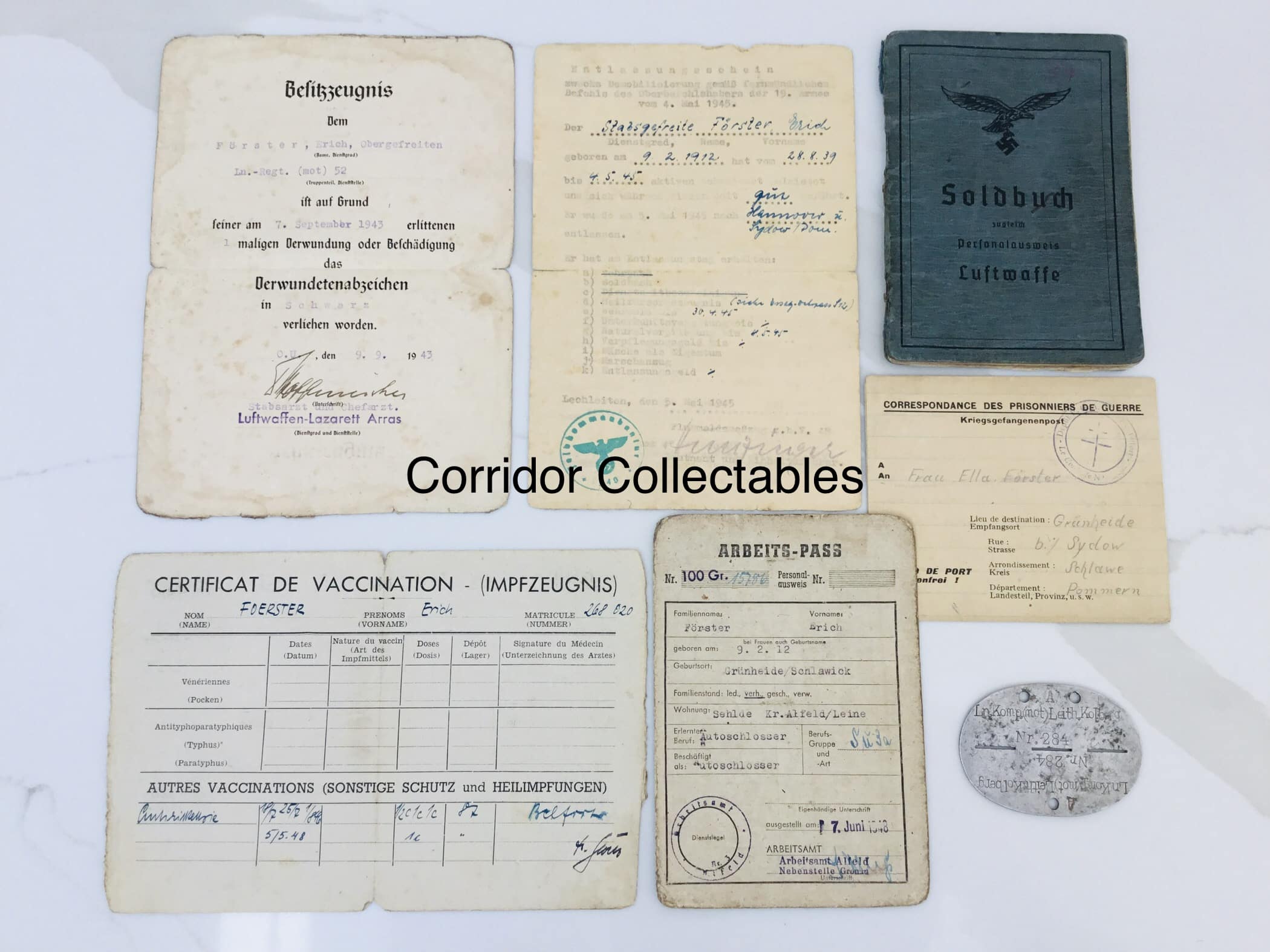 Soldbuch grouping Amsterdam - Panzer Div.H.G. V1 Feuerstellung France
