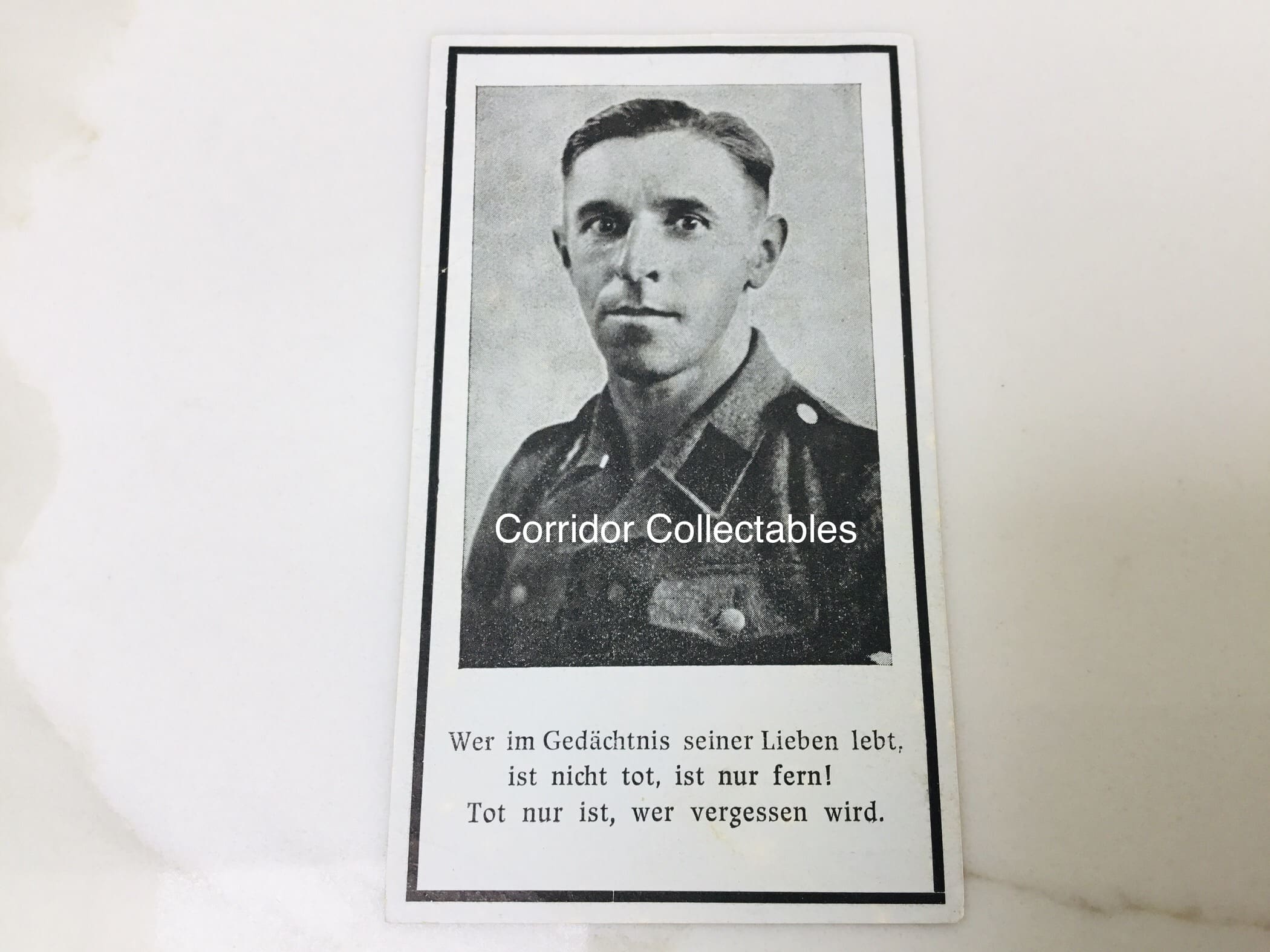 Death card Waffen SS Sturmmann Rouen France 1944