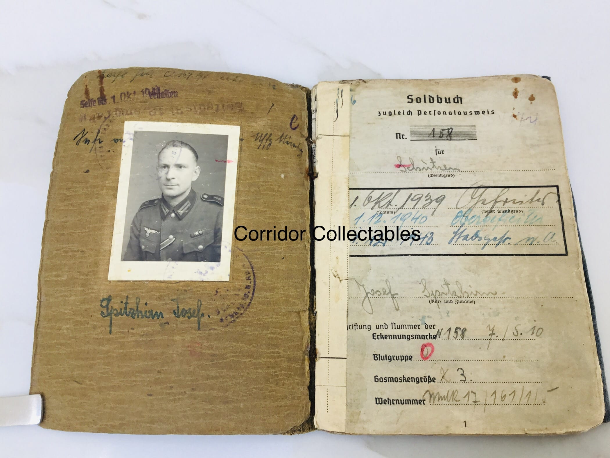 Soldbuch 9. Panzer Division Holland 1940 - Russia PAB + EK 2