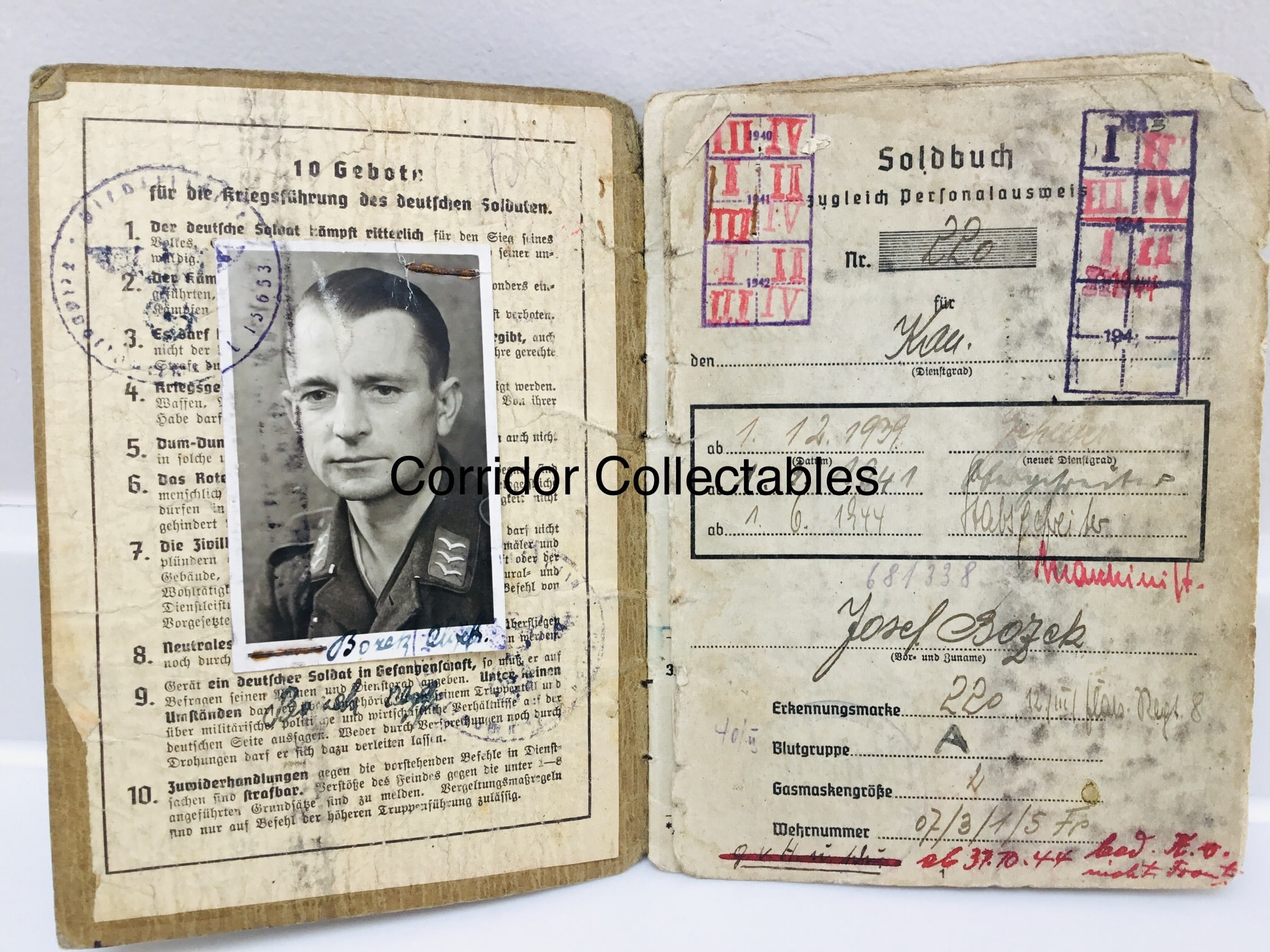 Soldbuch Flak + Fallschirmjager Regiment 7 Endkampf 1945