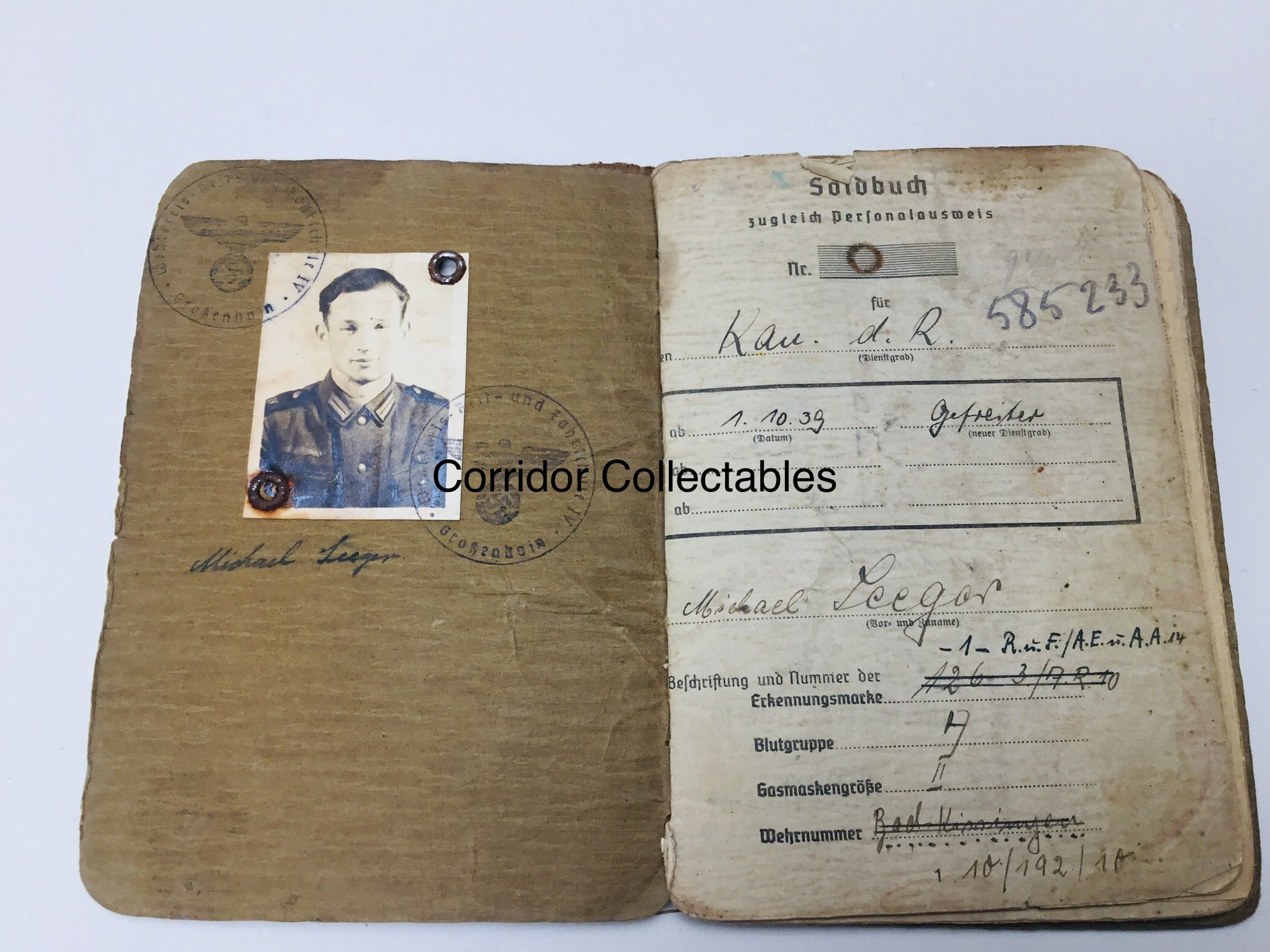 Soldbuch 256. Volksgrenadier Division - 16. Volksgrenadier Division Westfront 1944 - 1945