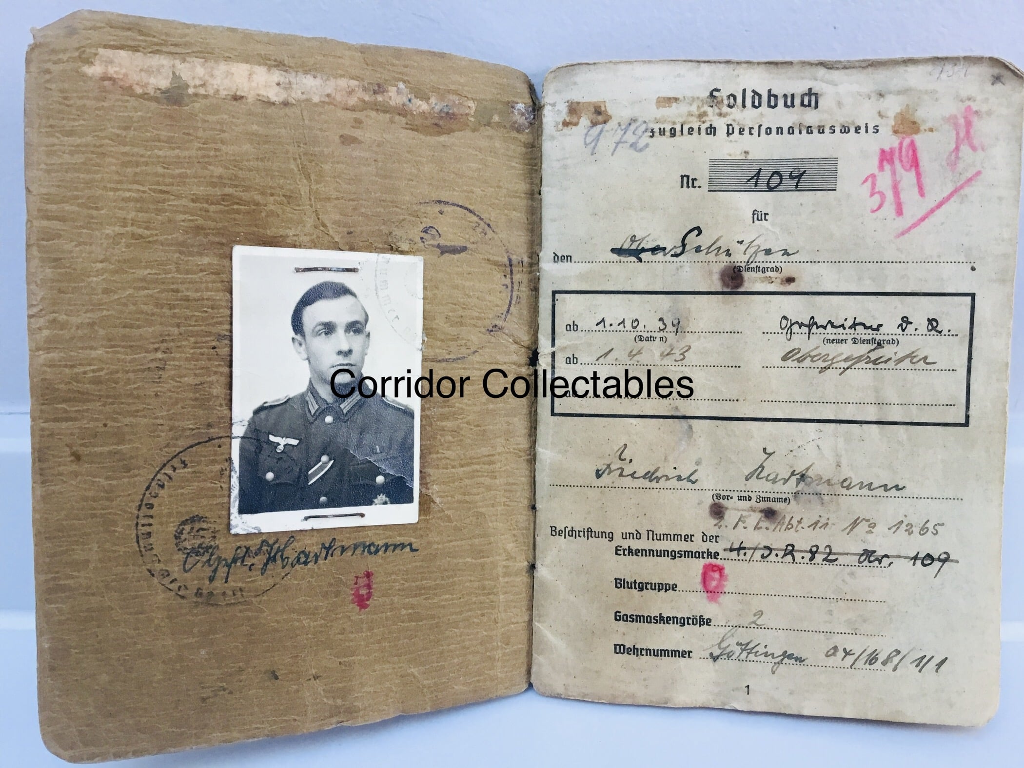 Soldbuch 31. ID Poland 1939 - Holland - Belgium - France 1940 IJmuiden 1944
