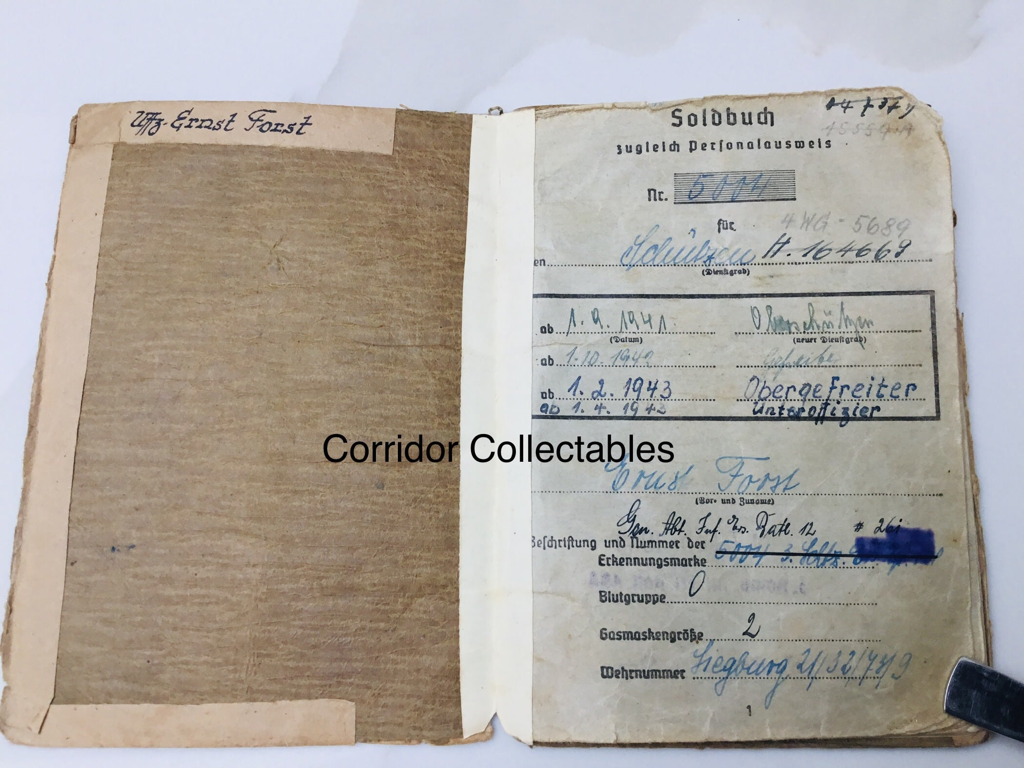 Soldbuch 31. Infanterie Division Russia 1941 - Afrika Korps 1943