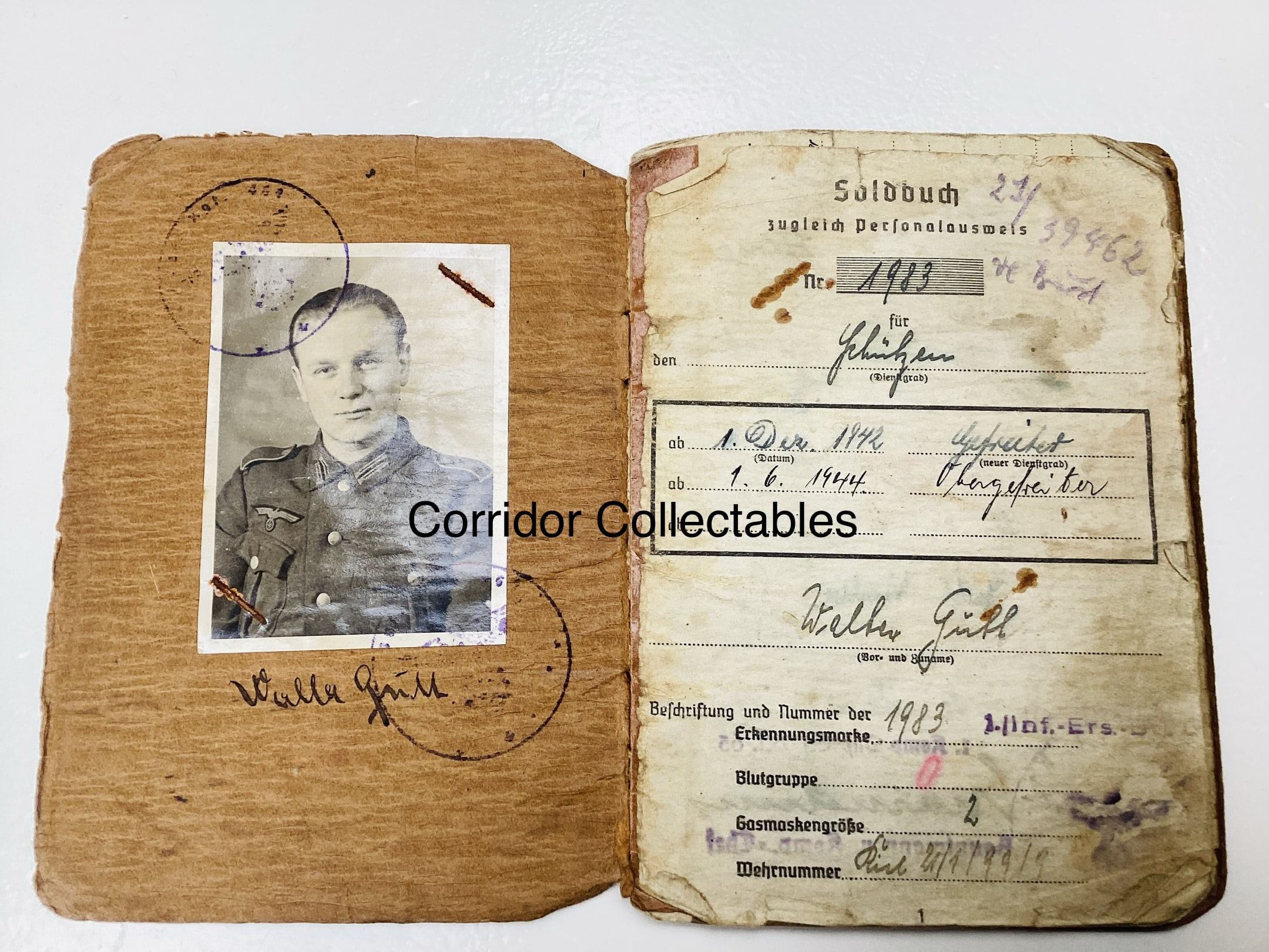 Soldbuch 269. Infanterie Div. Close combat Russia + France 1944